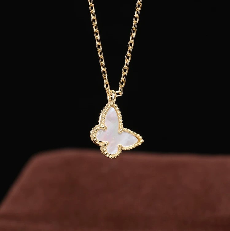 Sweet Butterflies Mother-of-pearl Pendant Necklace