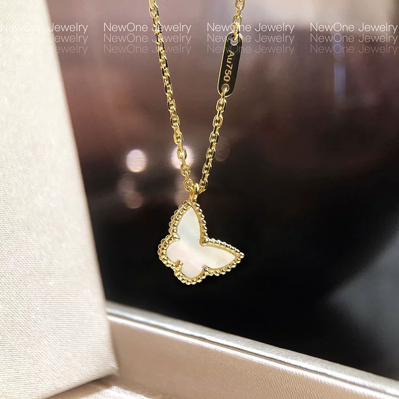 Sweet Butterflies Mother-of-pearl Pendant Necklace