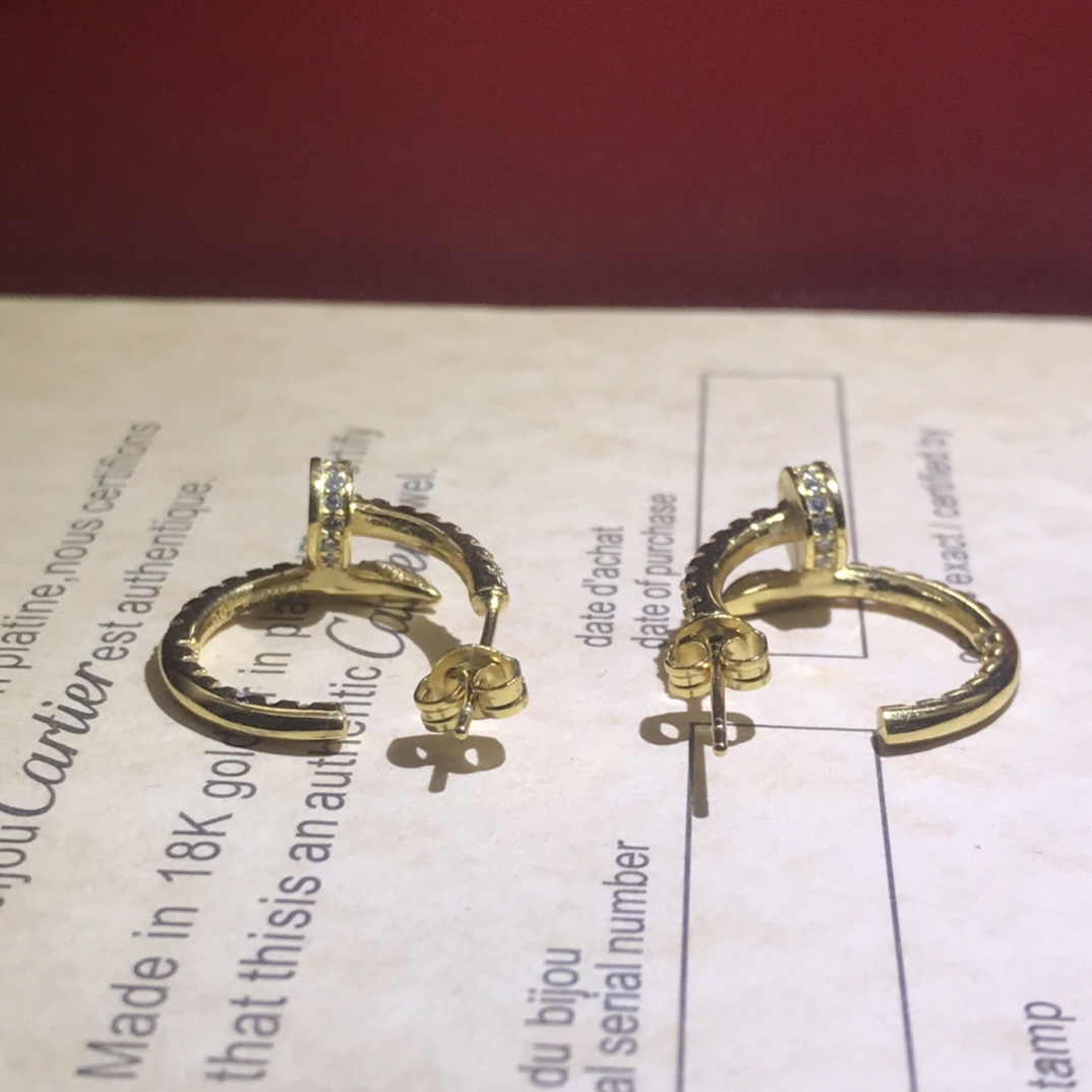 Juste un Clou Nail Earrings with Full Diamonds Big Size