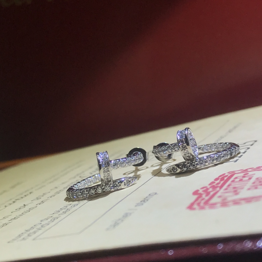 Juste un Clou Nail Earrings with Full Diamonds Big Size