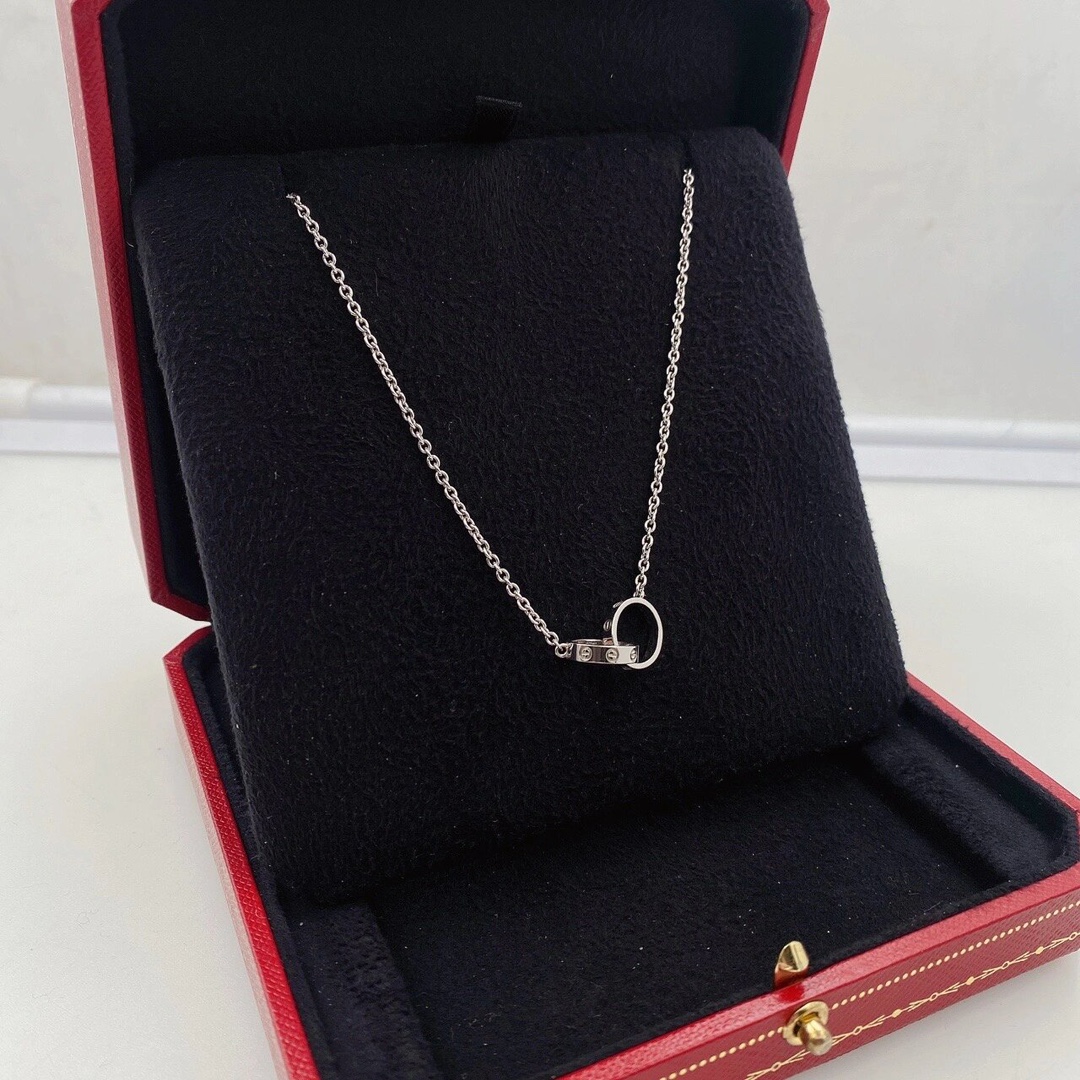Love Double Ring Necklace without diamonds