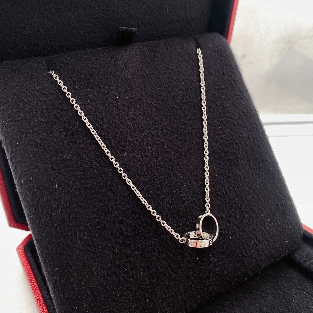 Love Double Ring Necklace without diamonds