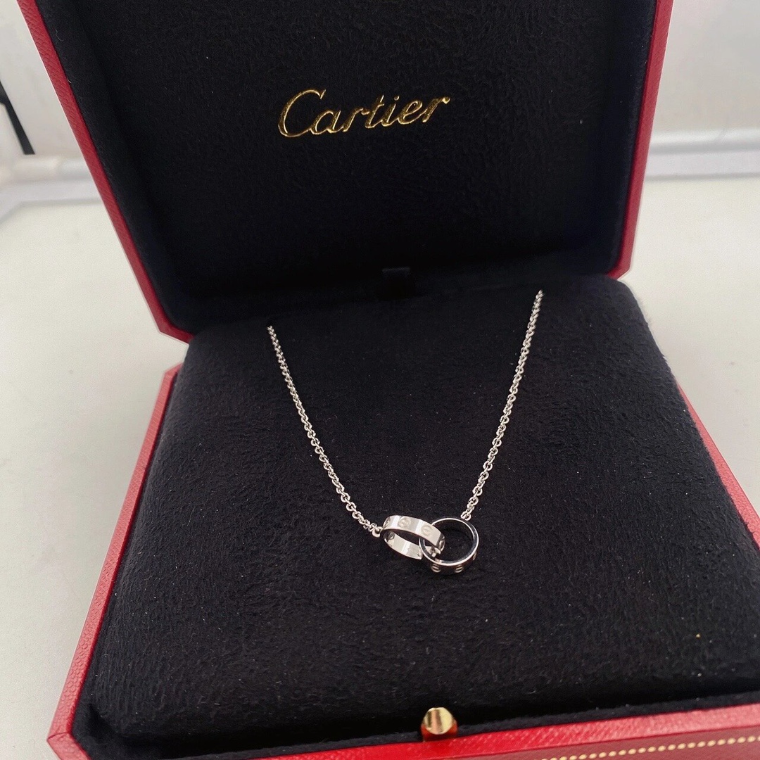 Love Double Ring Necklace without diamonds