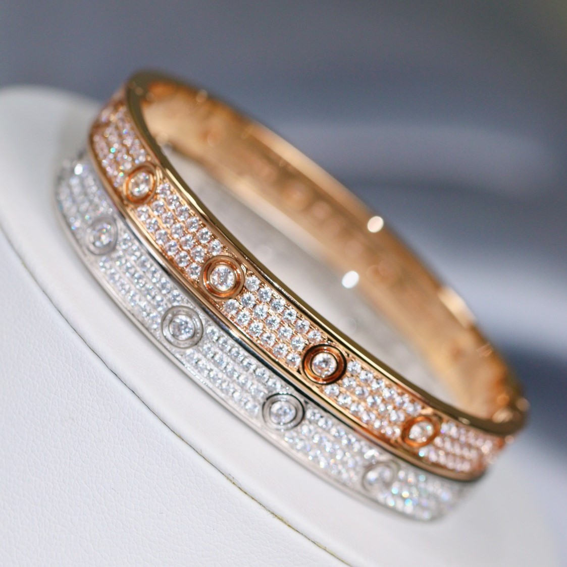 Love Bracelet,paved diamonds and 10 Diamonds