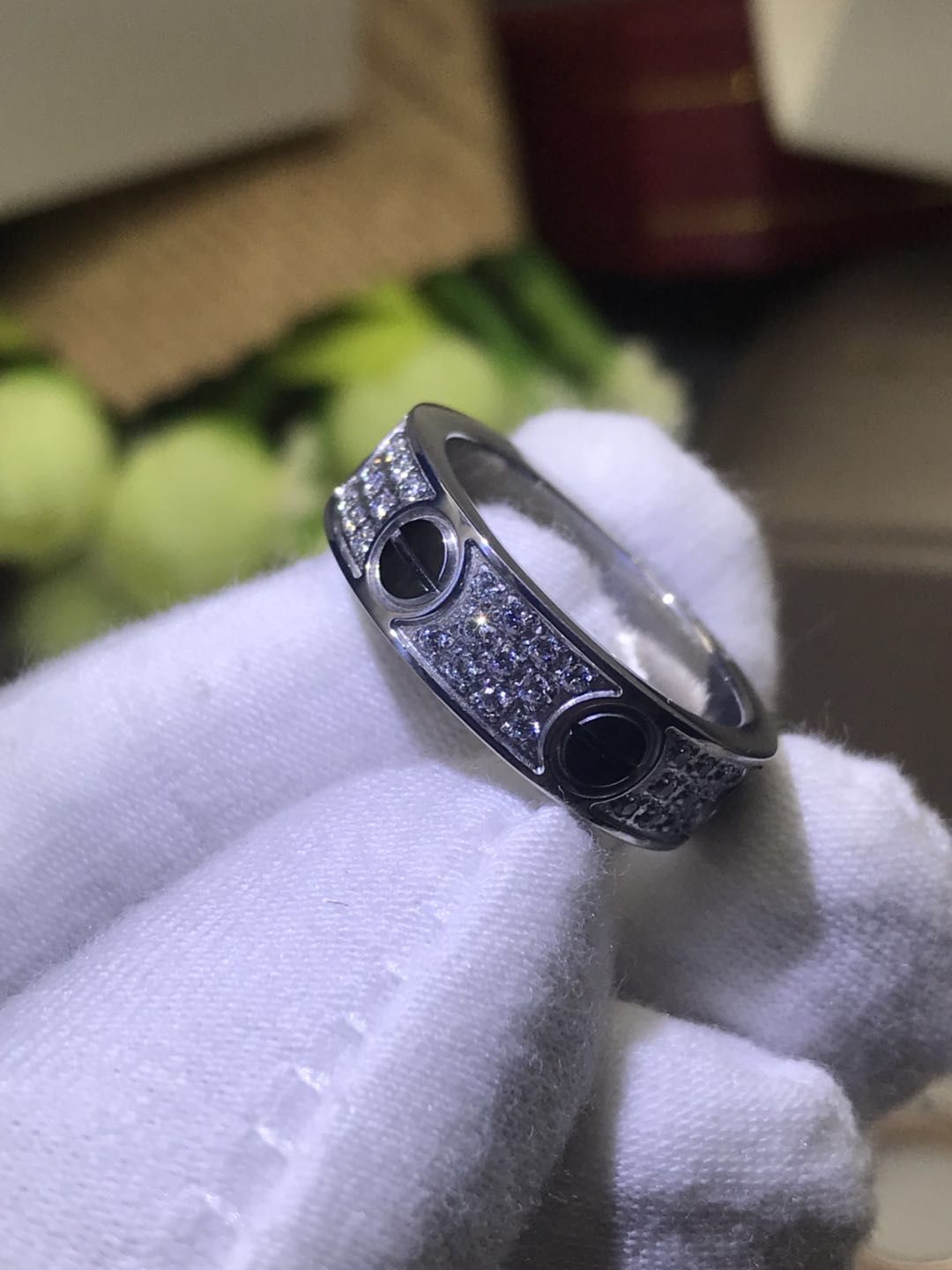 Love Ceramic Ring with Full diamonds
