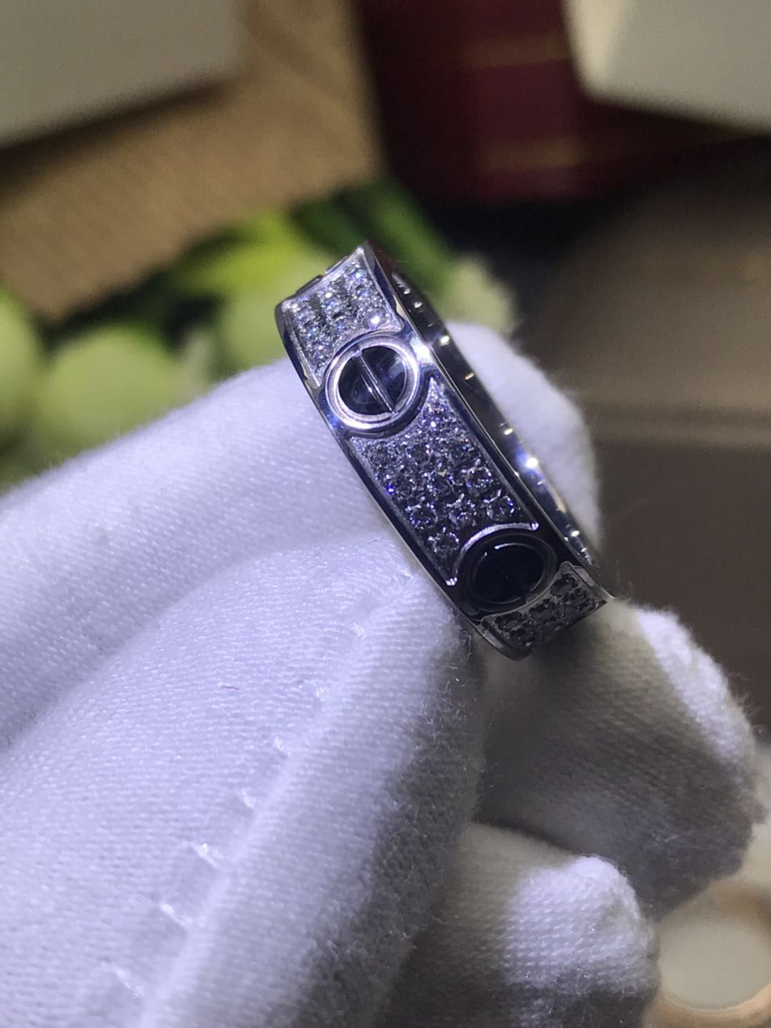 Love Ceramic Ring with Full diamonds