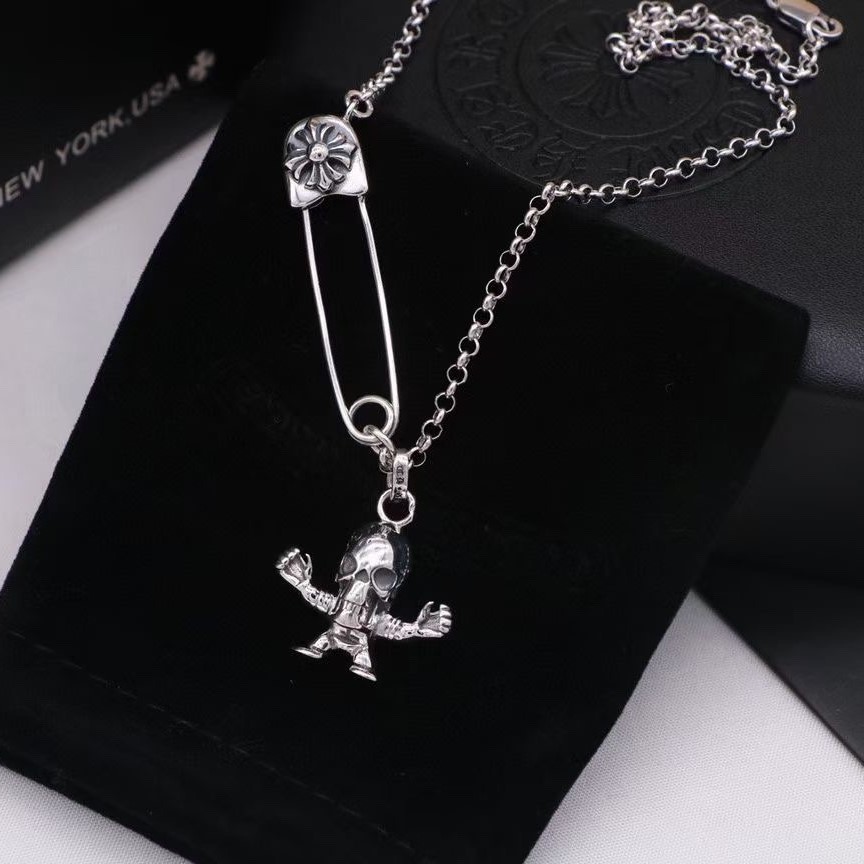 Brooch Skeleton Pendant Necklace