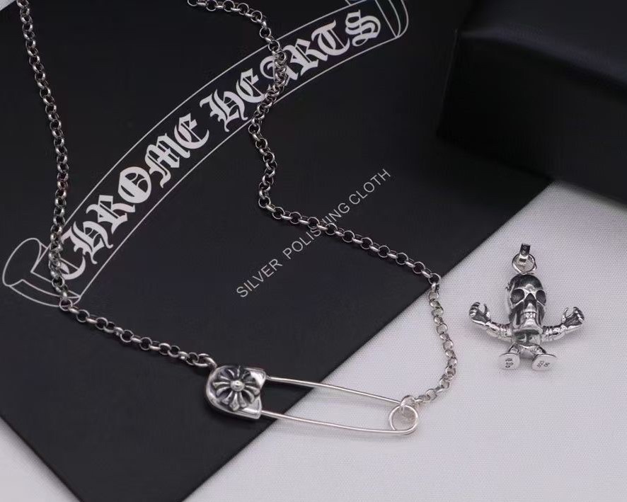 Brooch Skeleton Pendant Necklace