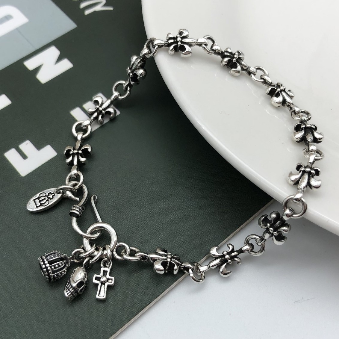 Crown Cross Scout Flower Bracelet
