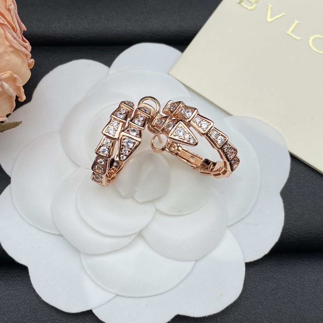 Serpenti Earrings with Full Diamonds