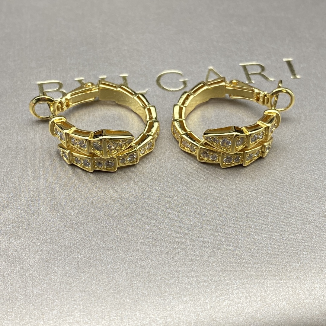 Serpenti Earrings with Full Diamonds
