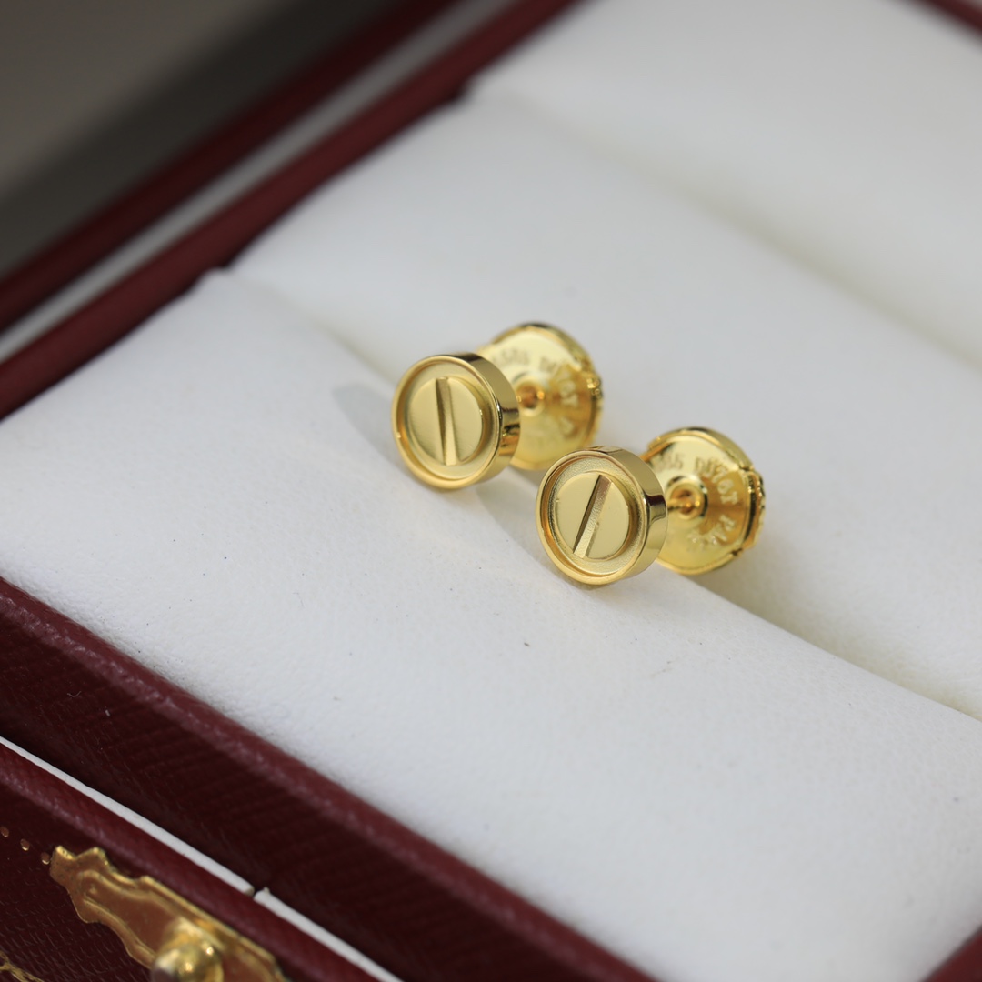 Screw earrings without diamonds