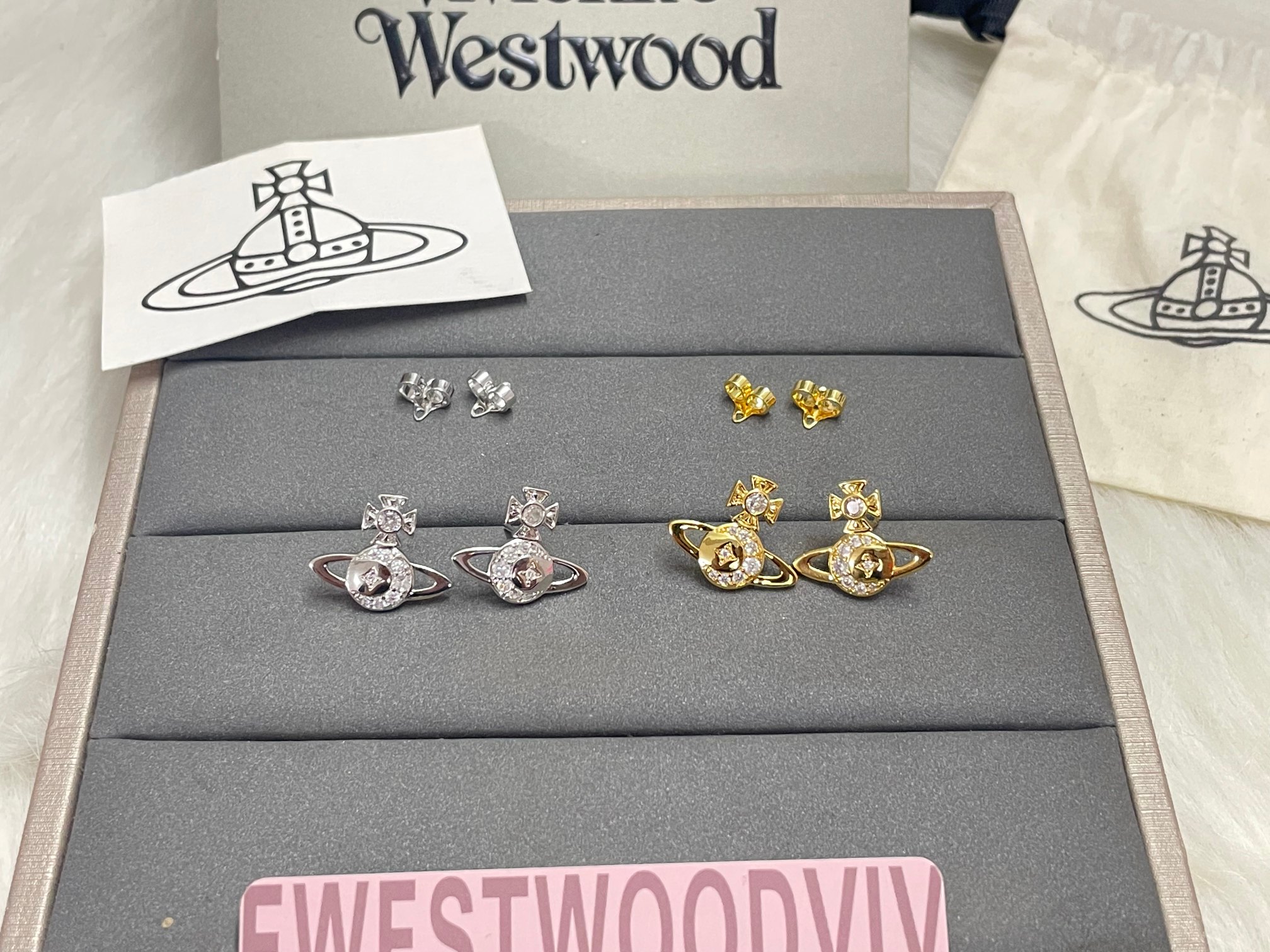 Moon Earrings with Sparkling Diamonds