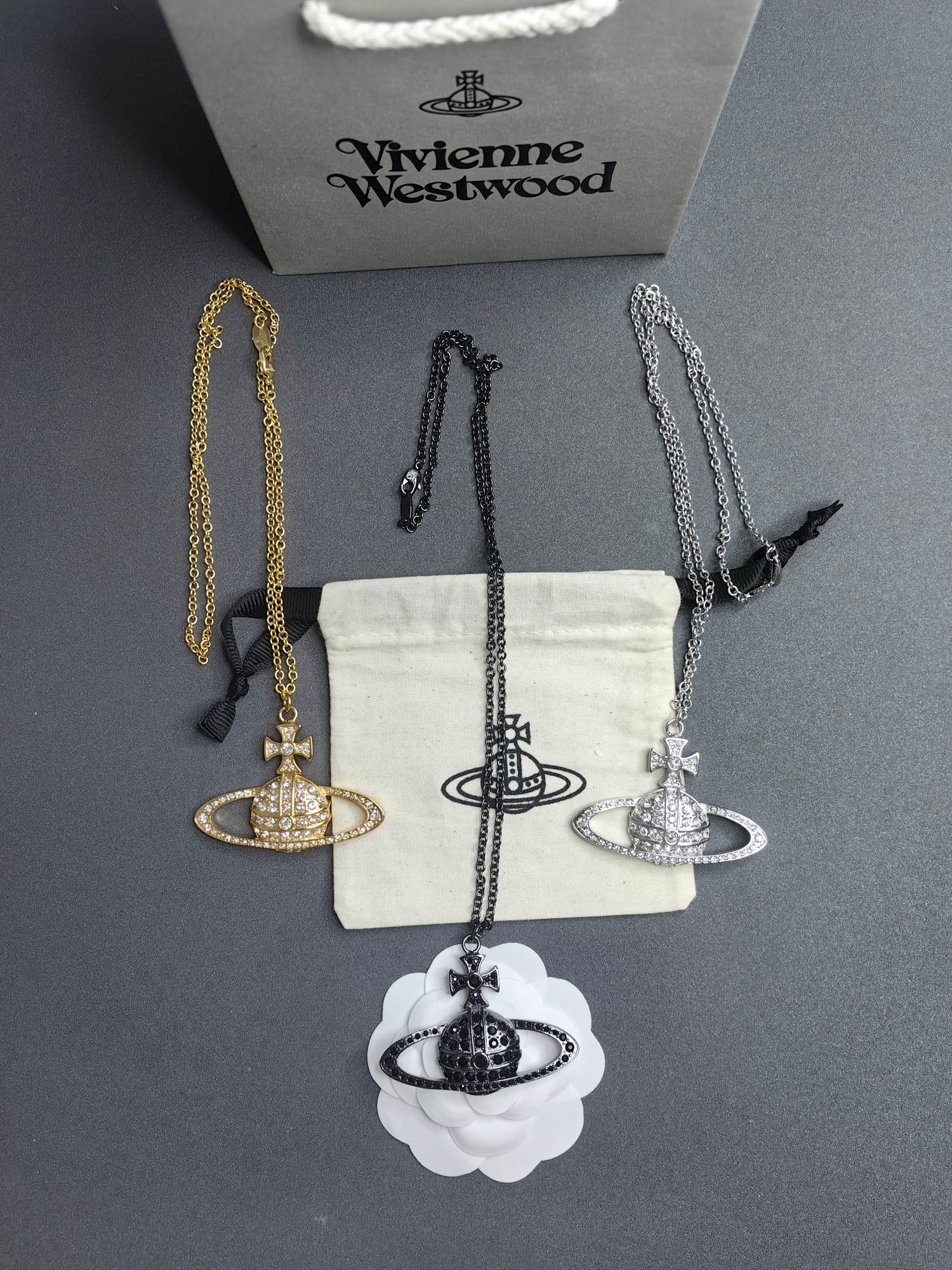 Big Saturn Pendant Necklace
