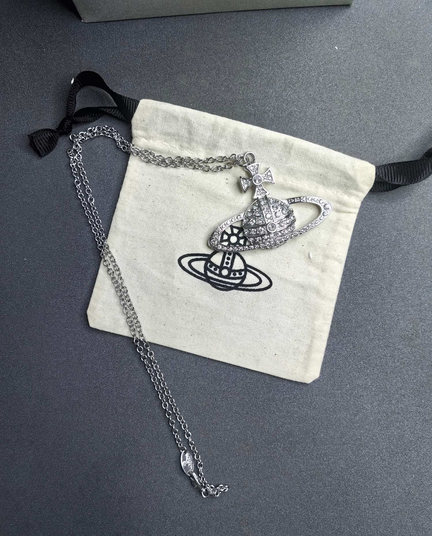 Big Saturn Pendant Necklace