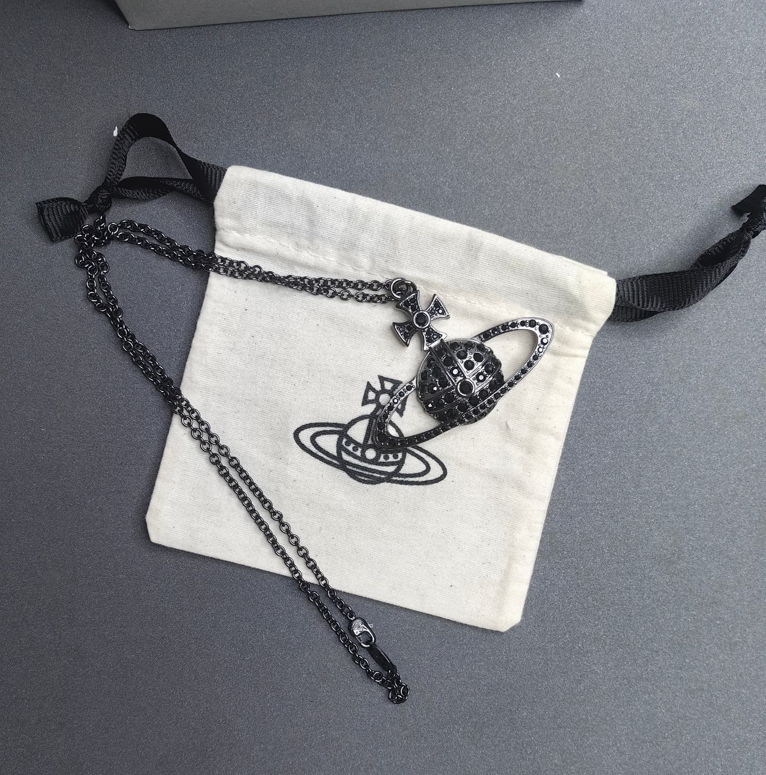 Big Saturn Pendant Necklace