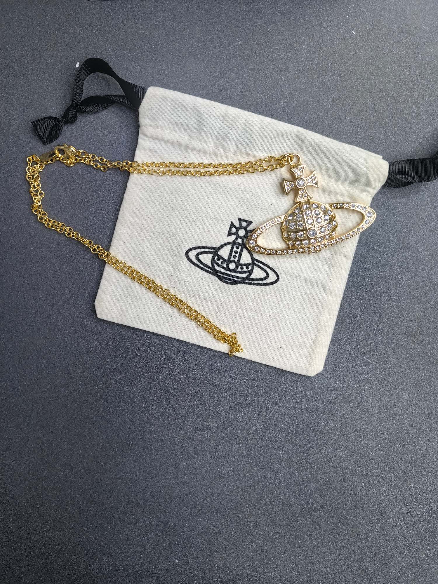 Big Saturn Pendant Necklace