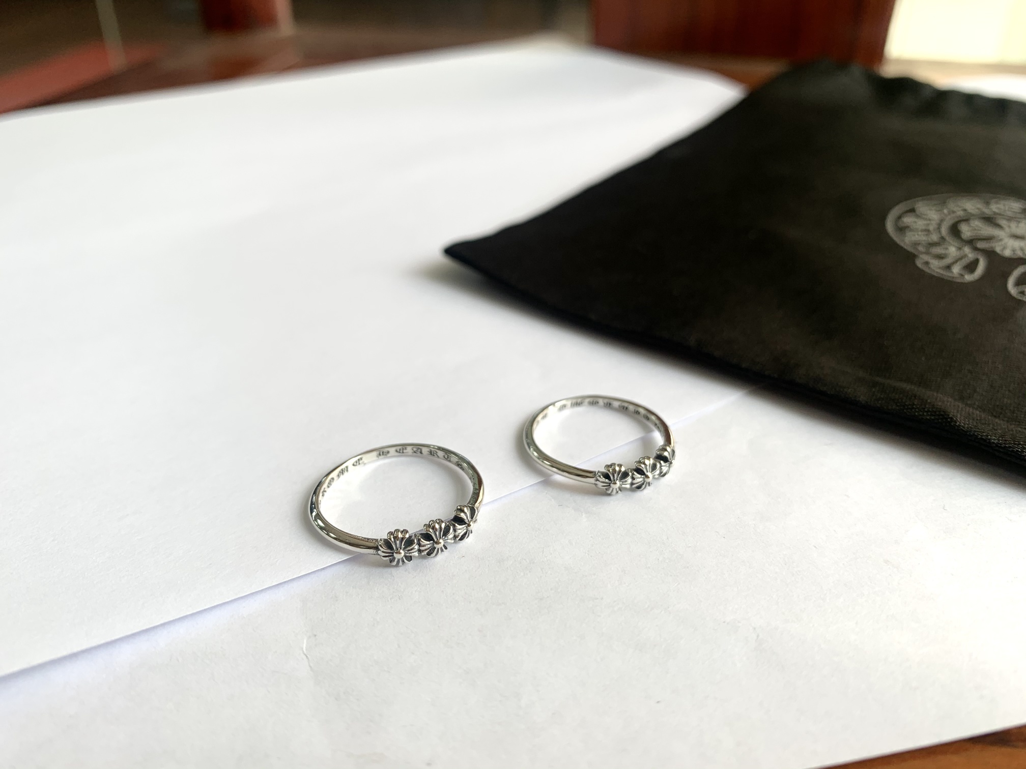 Three Flower Cross Ring