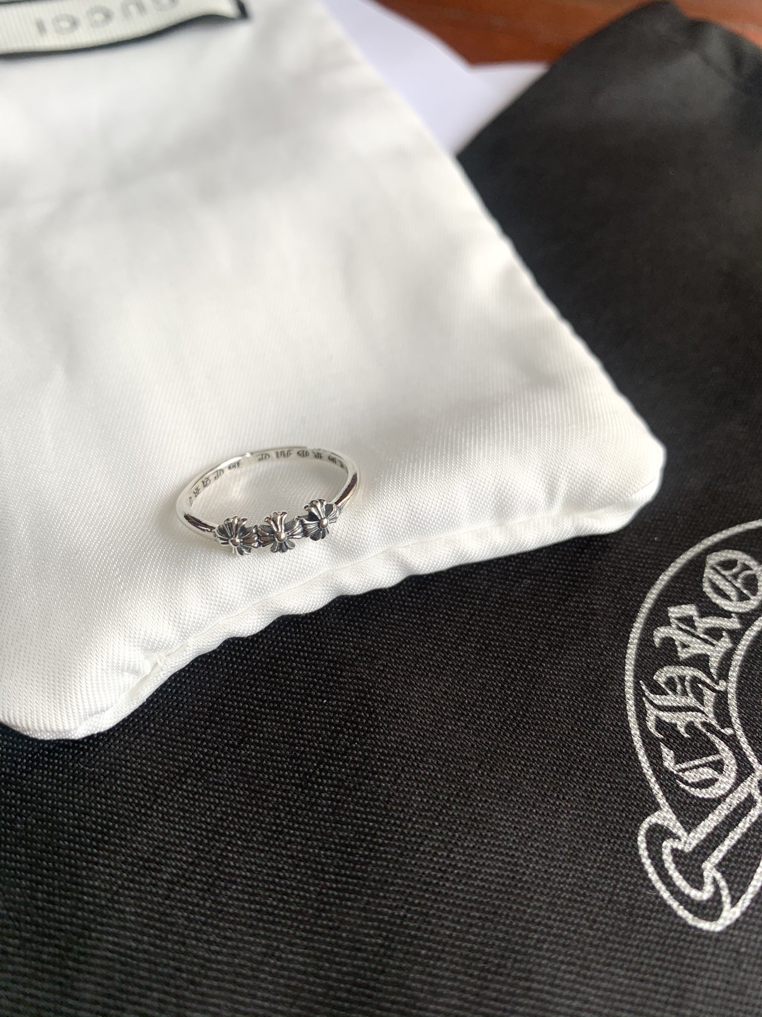 Three Flower Cross Ring