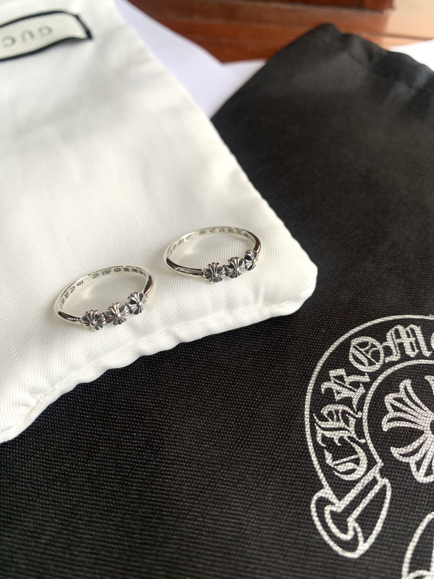 Three Flower Cross Ring