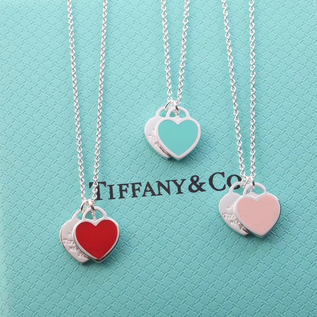 Double Heart Tag Necklace