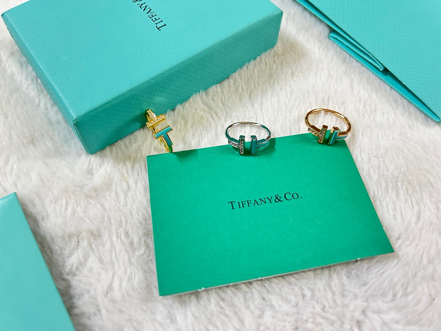 Turquoise T Ring with Diamonds