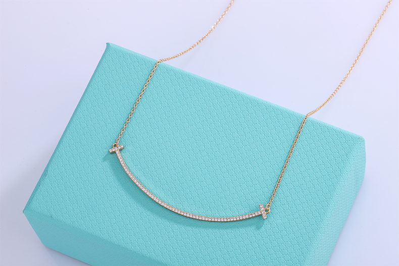 Smile Pendant Necklace with Diamonds