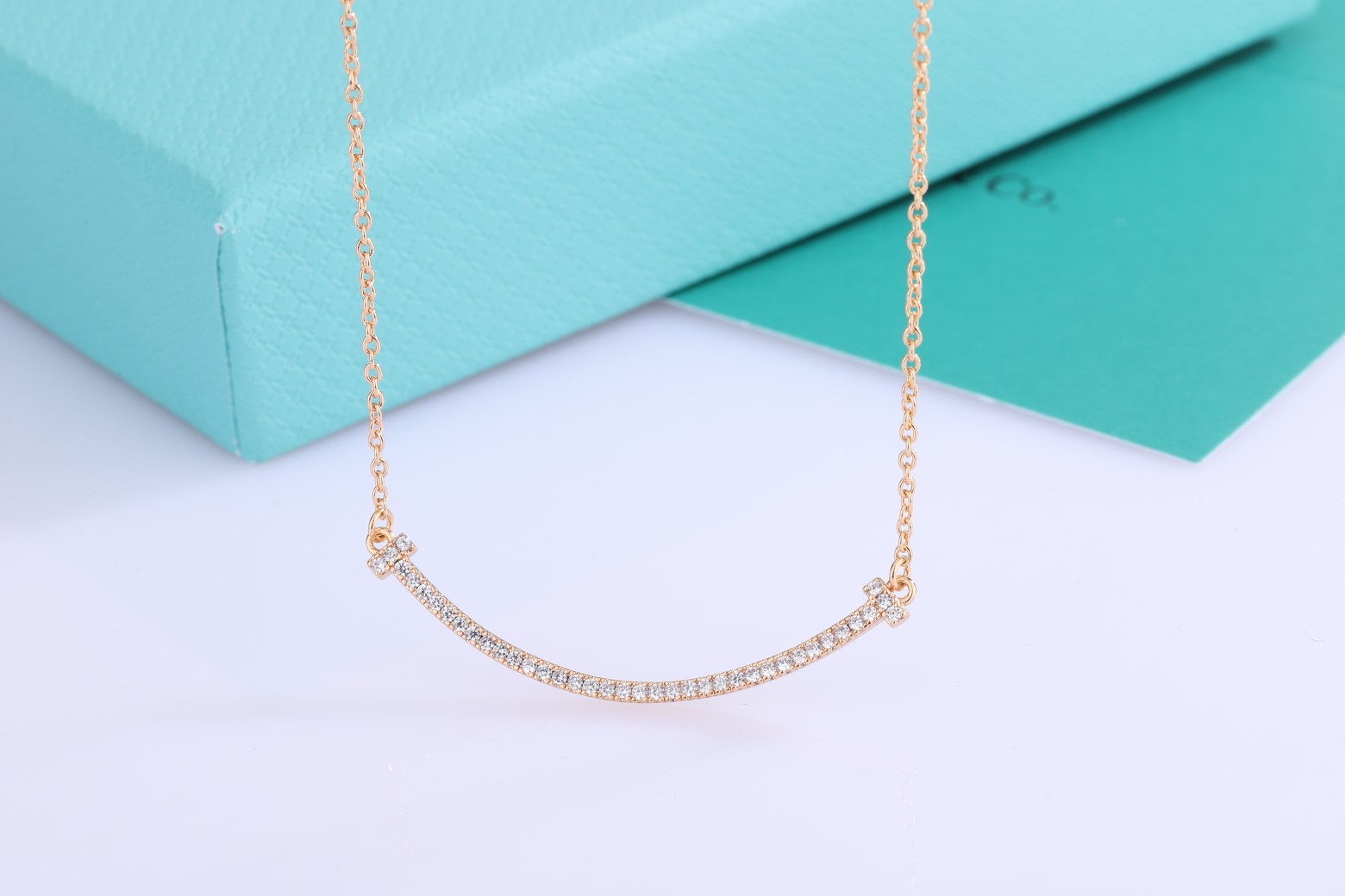 Smile Pendant Necklace with Diamonds