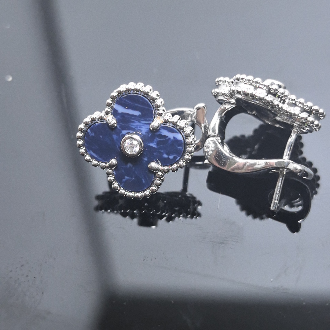 Alhambra Peter Stone 1 motifs Earrings with Diamonds