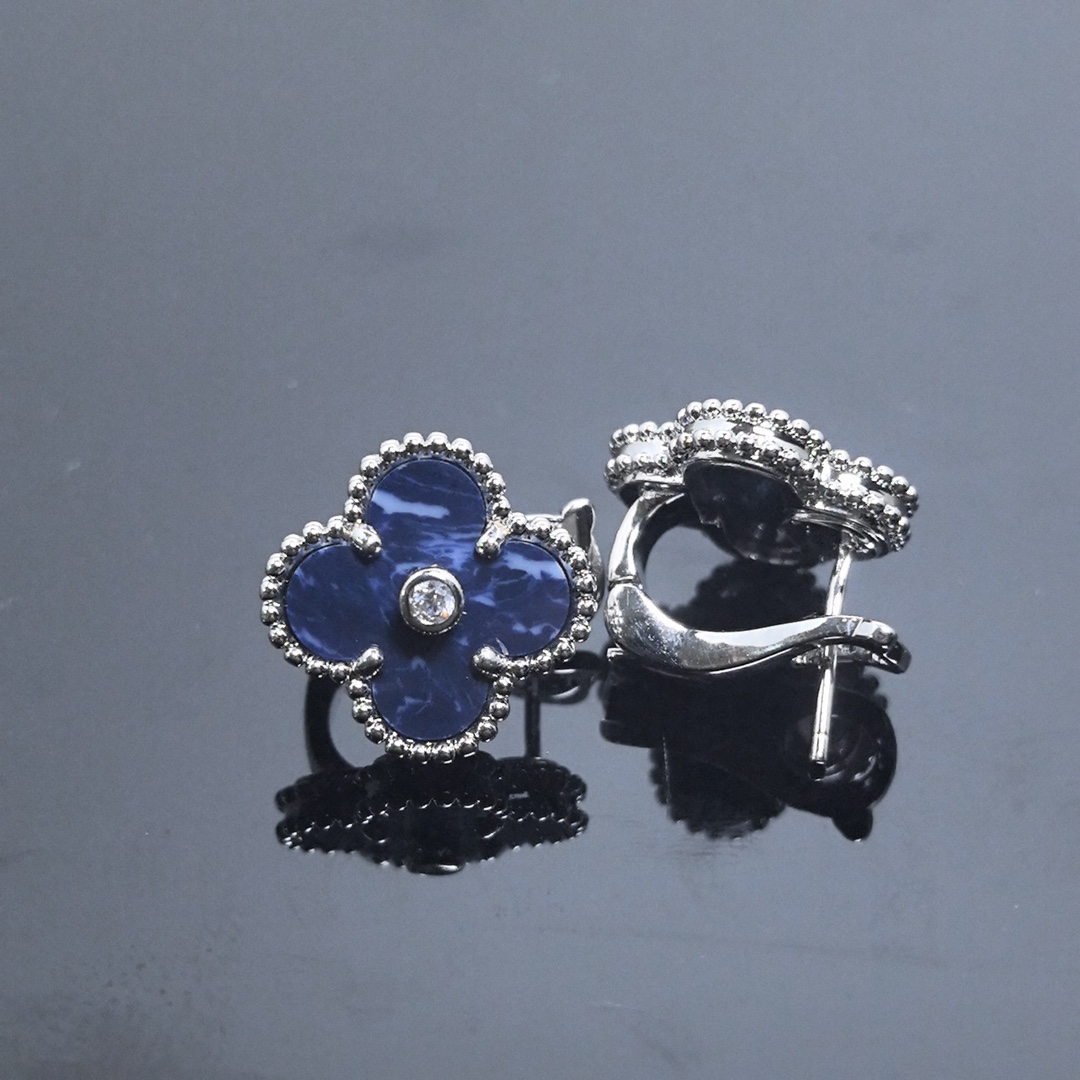 Alhambra Peter Stone 1 motifs Earrings with Diamonds