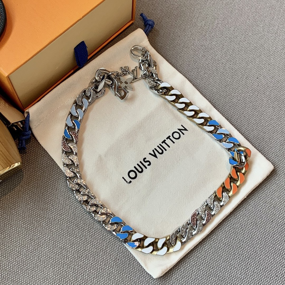 Blue Enamel Colored Necklace