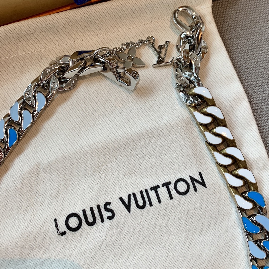 Blue Enamel Colored Necklace