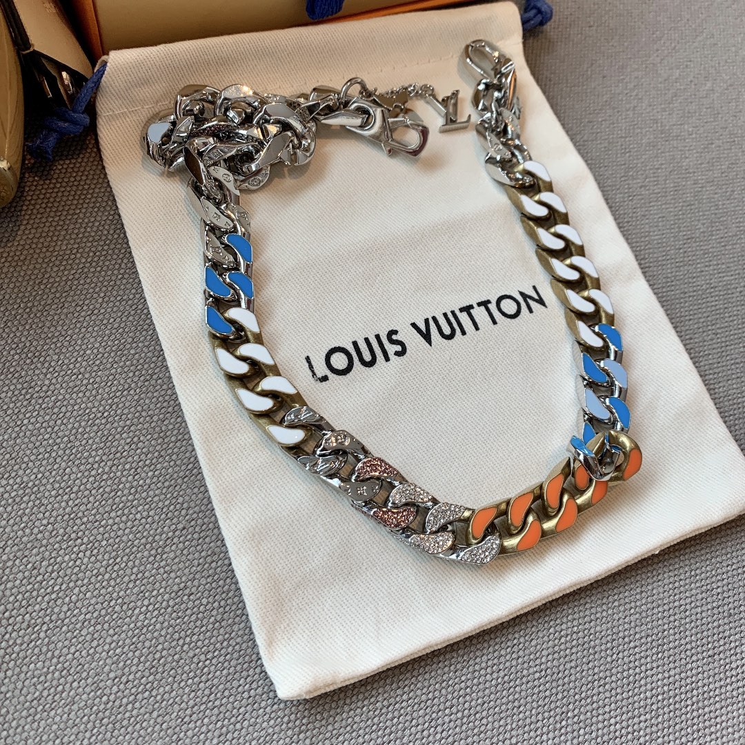 Blue Enamel Colored Necklace