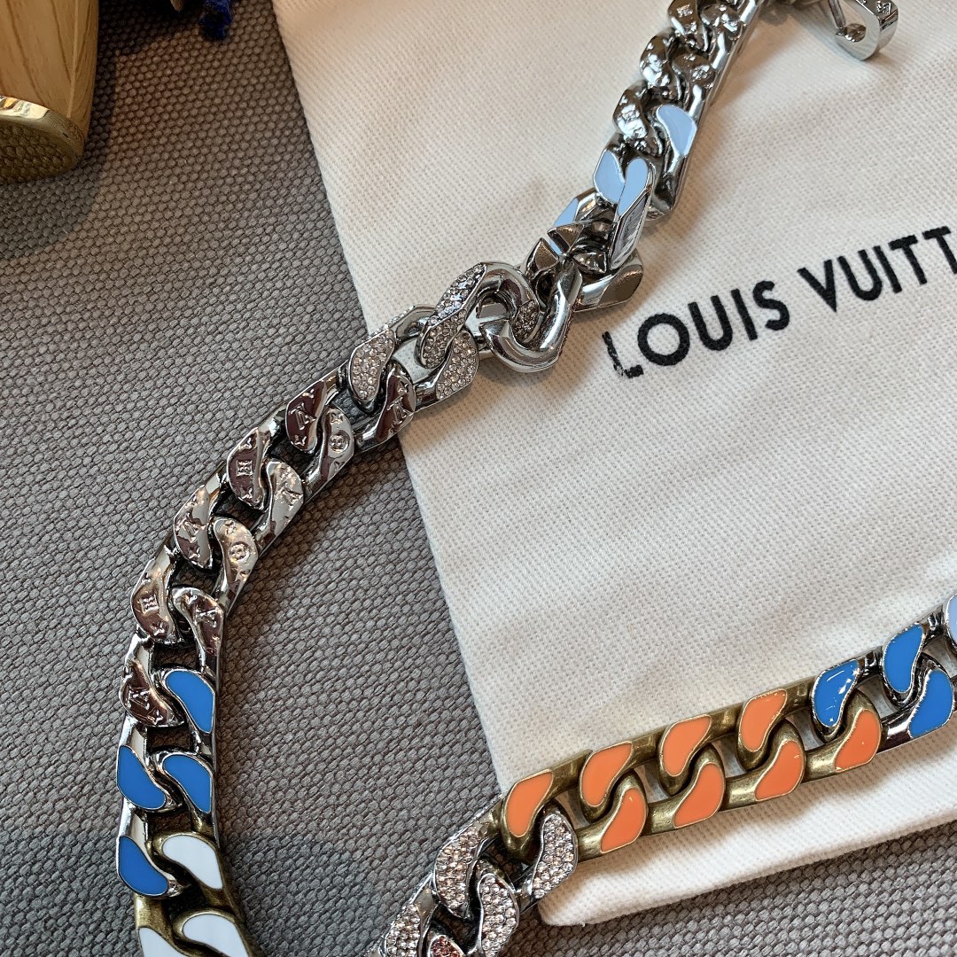 Blue Enamel Colored Necklace