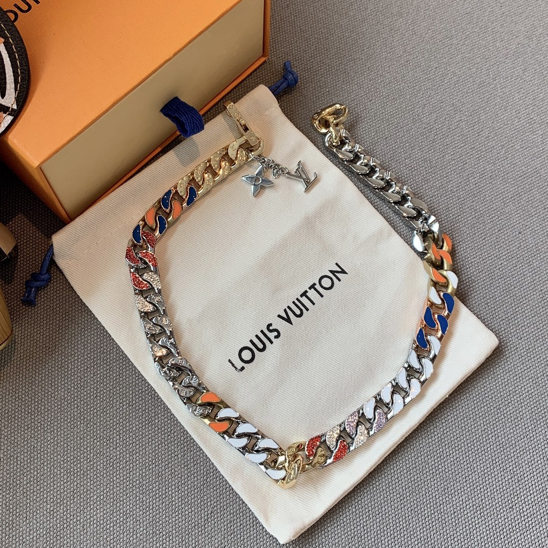 White Enamel Colored Necklace
