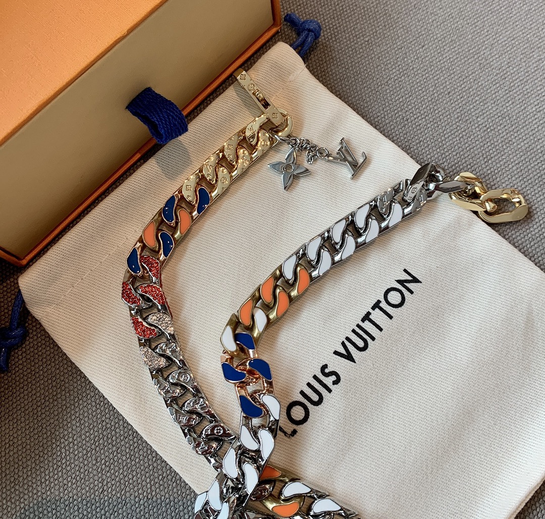 White Enamel Colored Necklace