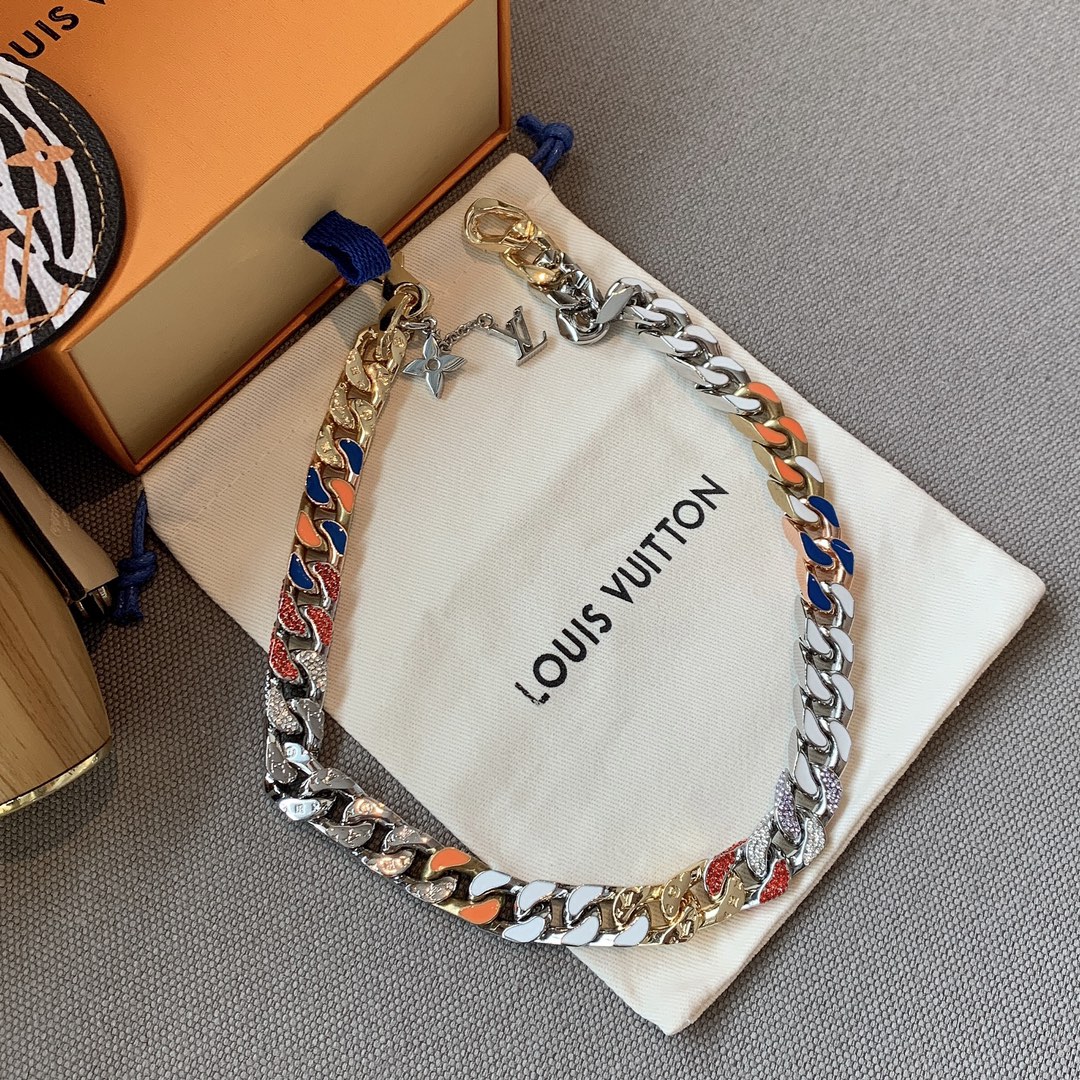 White Enamel Colored Necklace