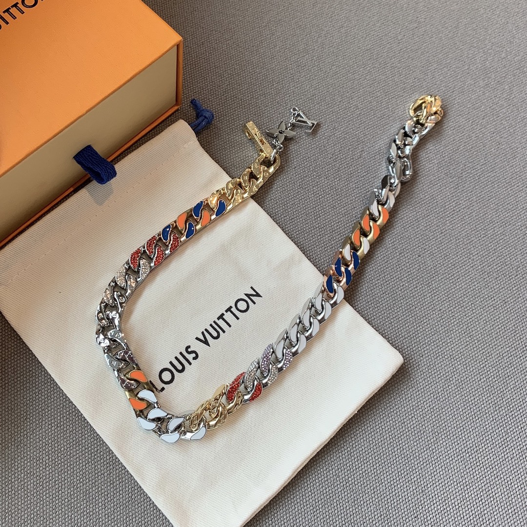White Enamel Colored Necklace