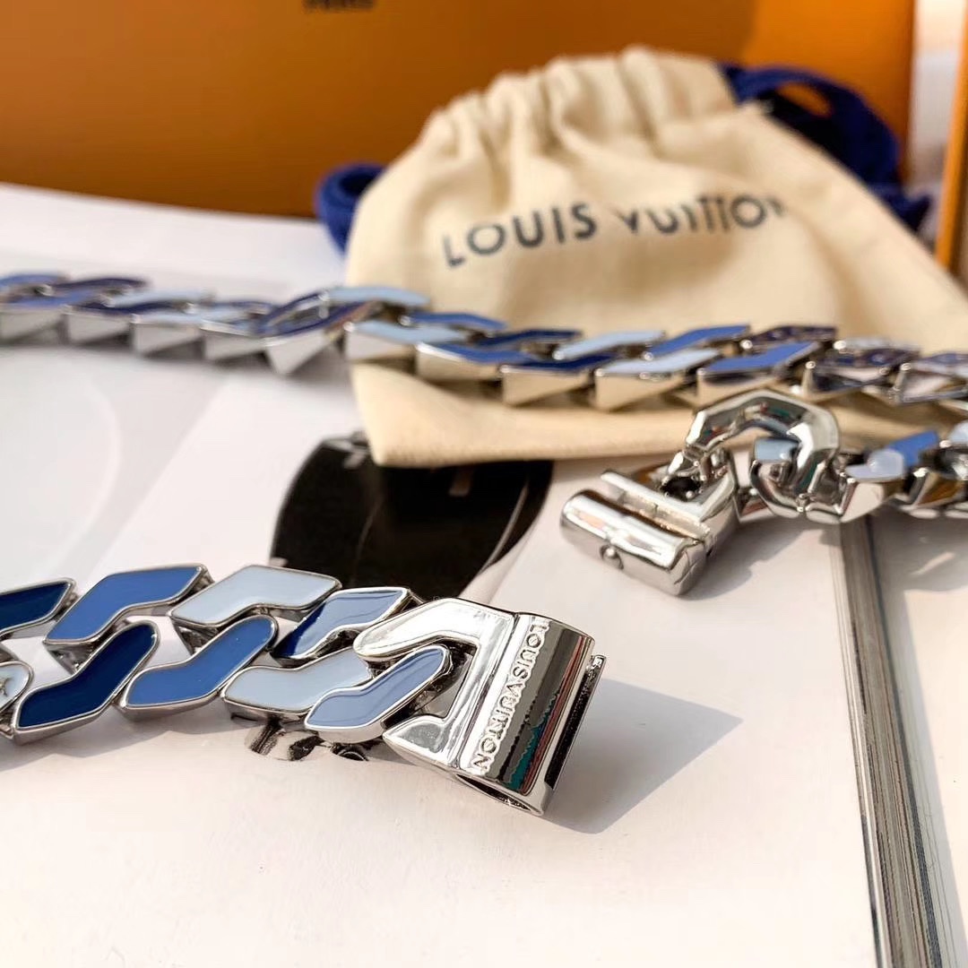 Aqua Blue Colorblock Necklace