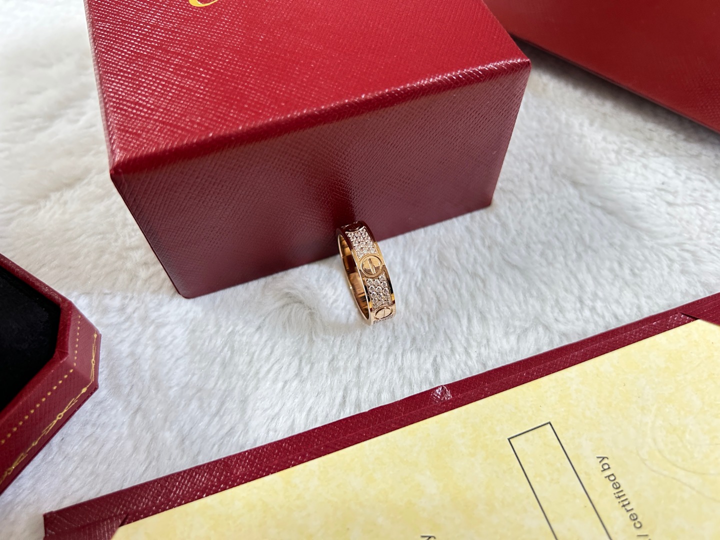 Love Ring with 3 Row Diamonds