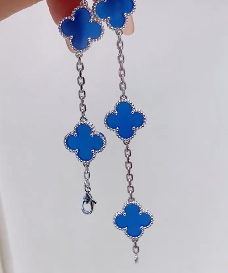 1.Alhambra Blue Agate 5 motifs Bracelet