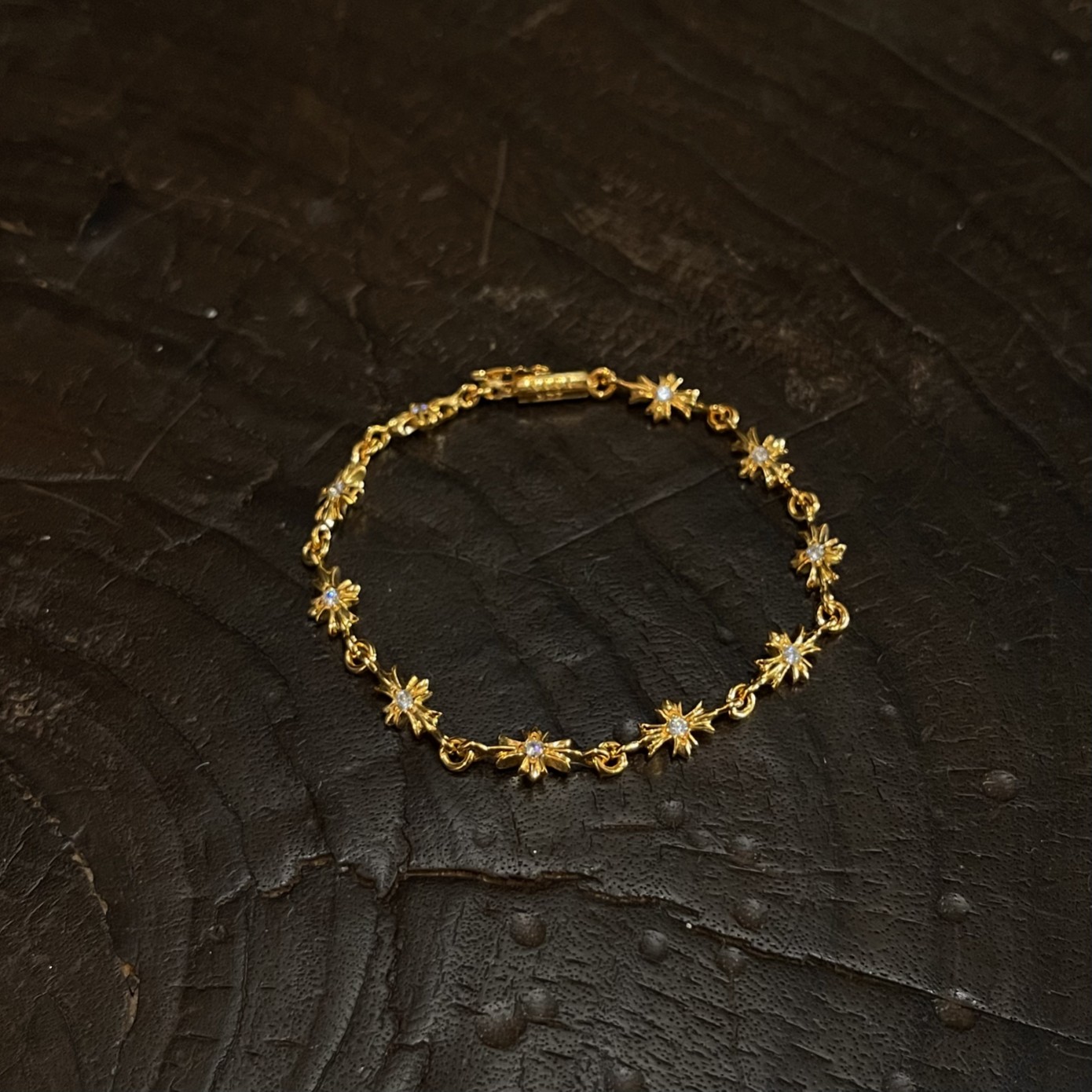 Gold Long Cross Bracelet