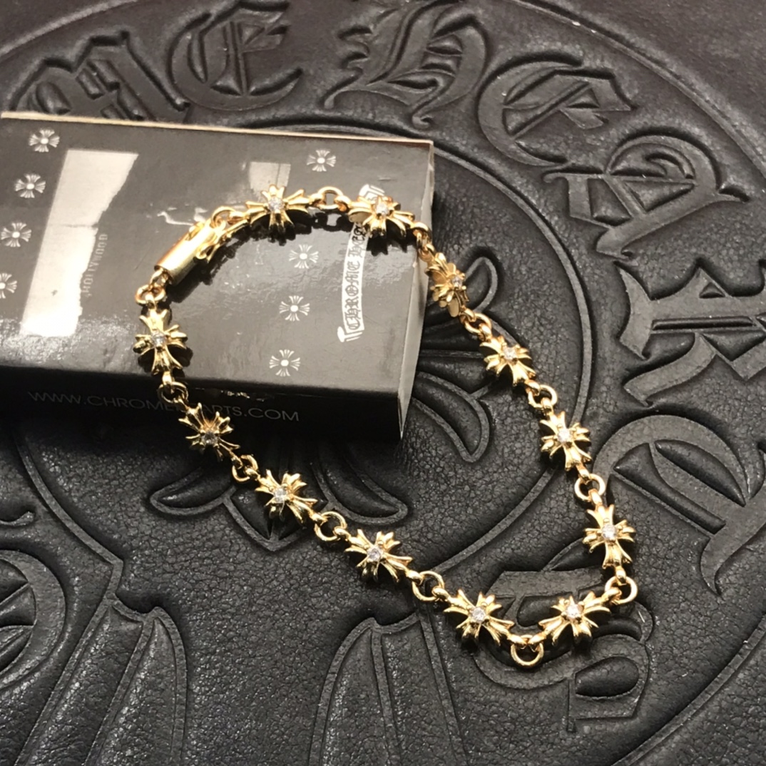 22K Diamond Cross Bracelet