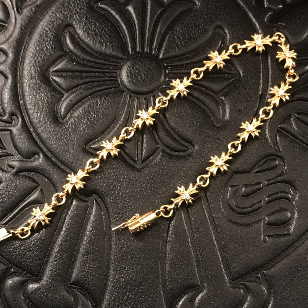 22K Diamond Cross Bracelet