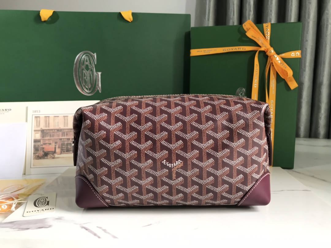 Goyard Cosmetic Bag Dark Red
