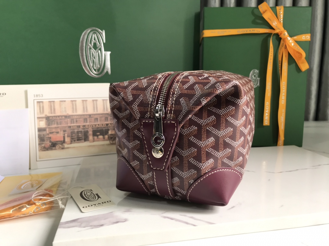 Goyard Cosmetic Bag Dark Red