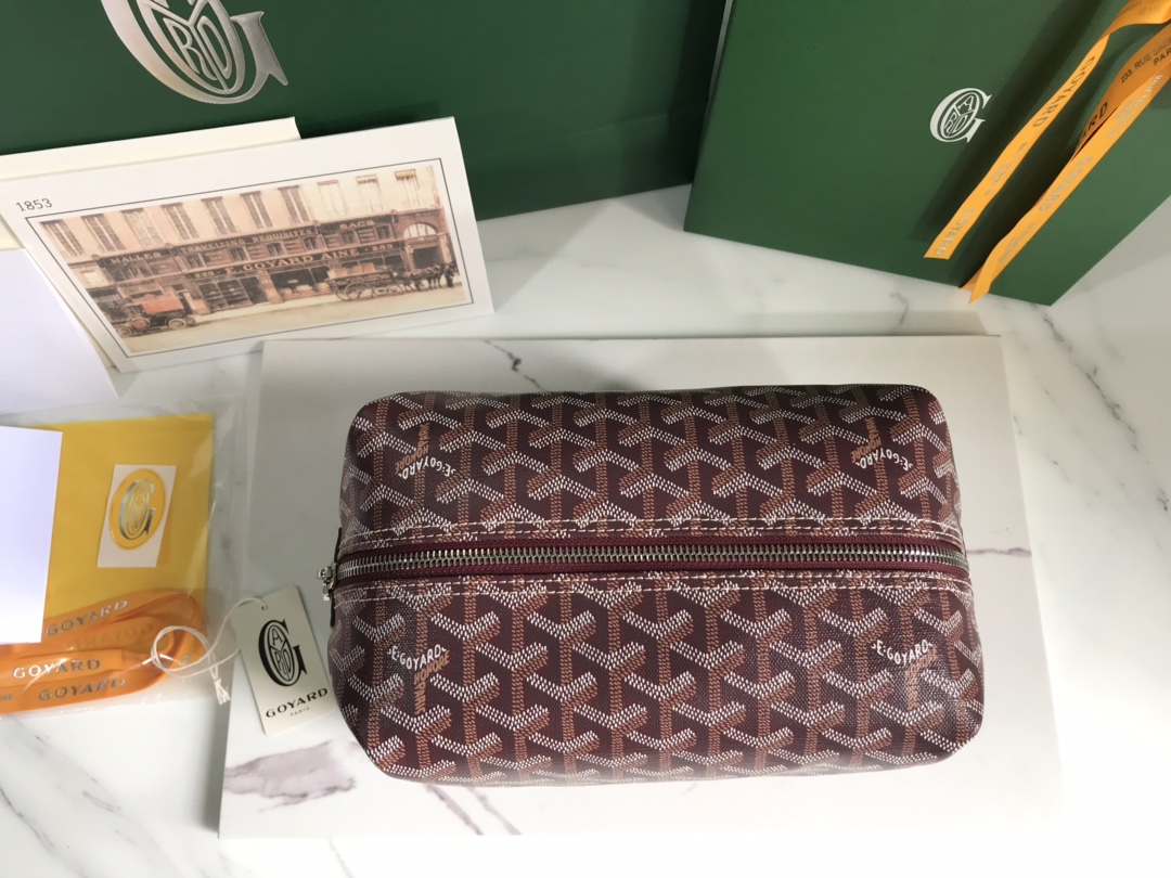 Goyard Cosmetic Bag Dark Red