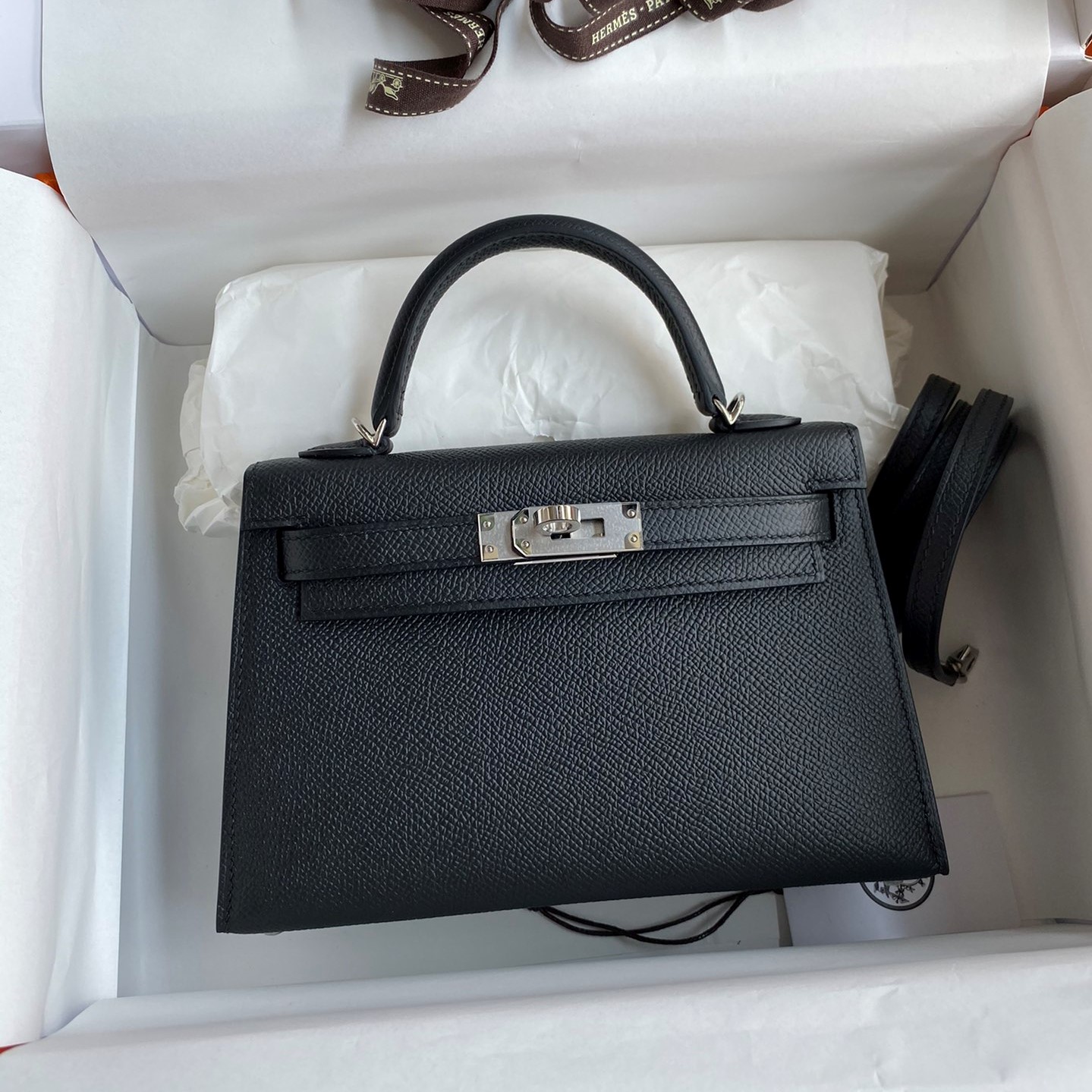 Mini Kelly Bag Black and Silver