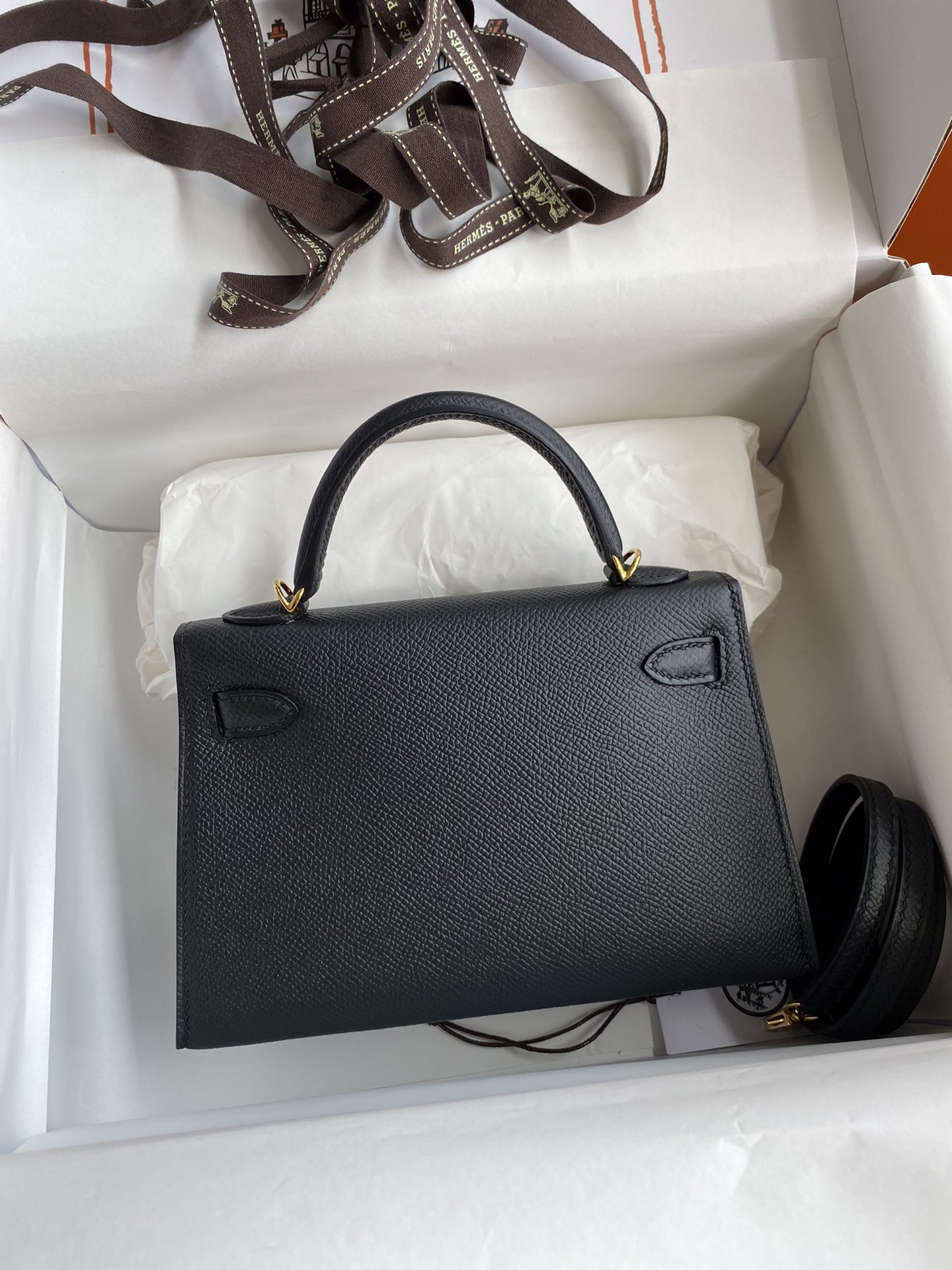 Mini Kelly Bag Black and Gold
