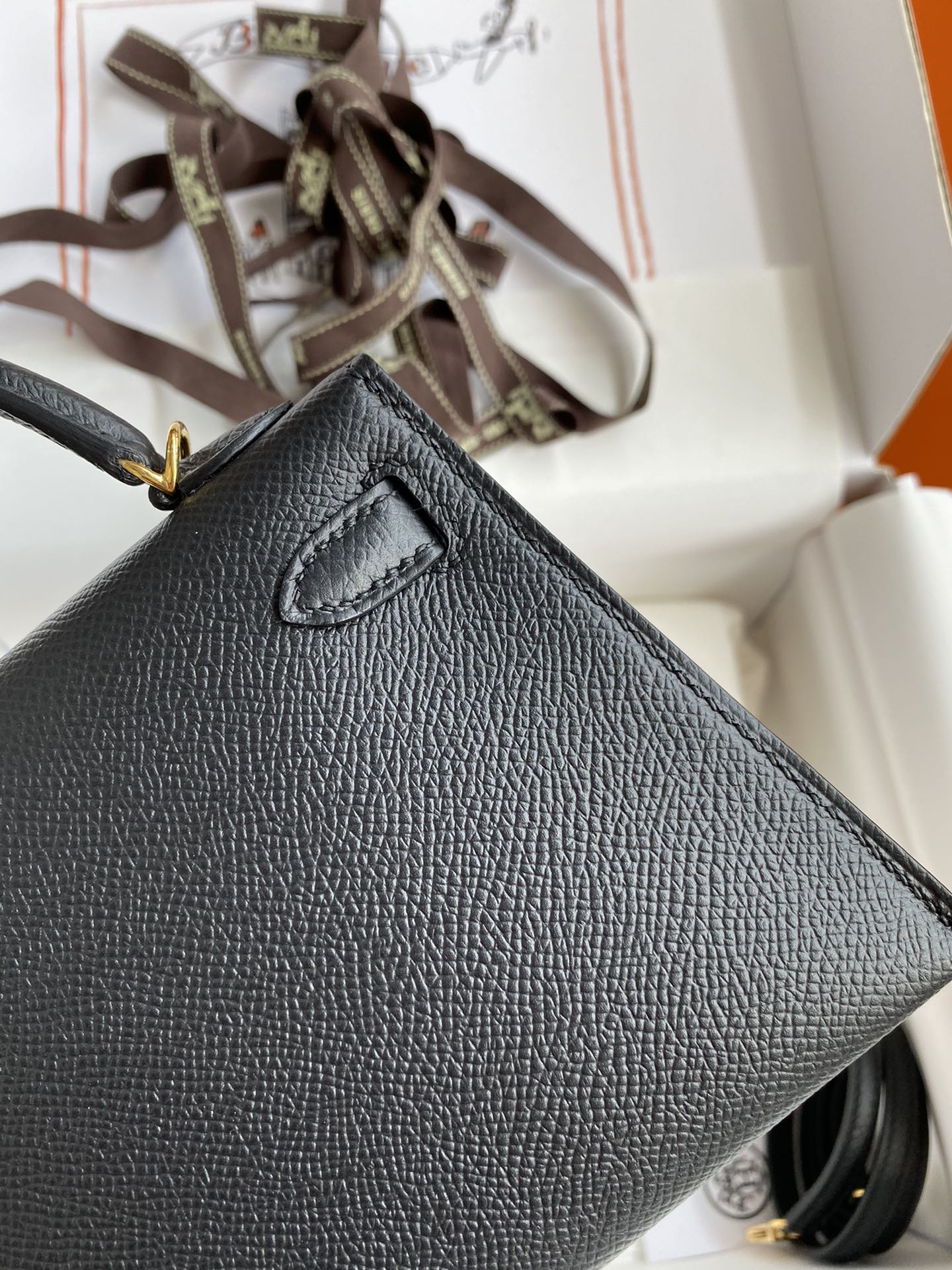 Mini Kelly Bag Black and Gold